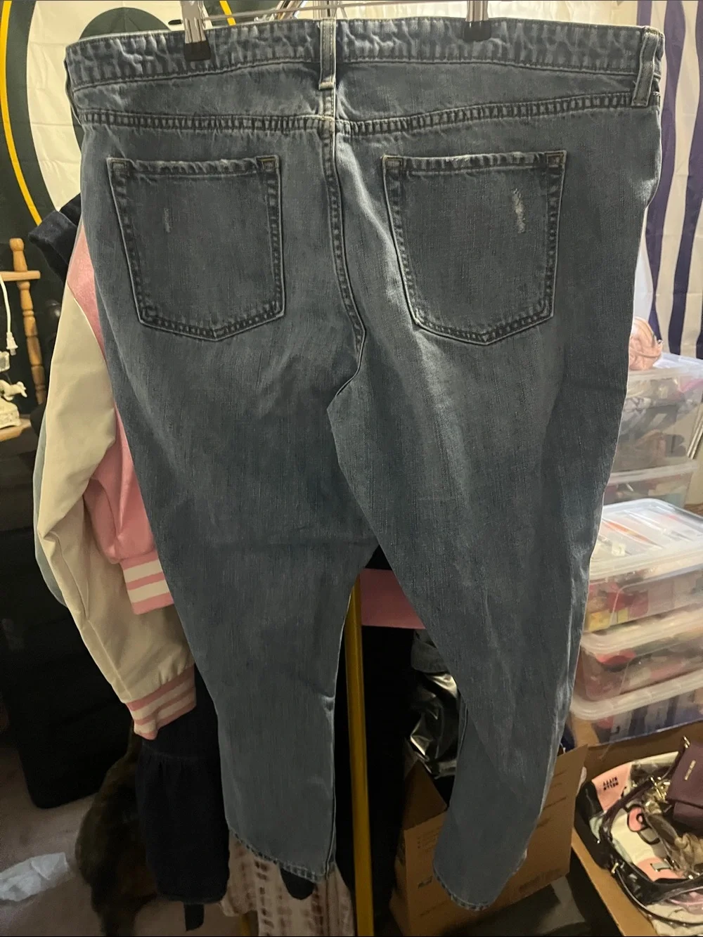 GAP Distressed Faded Blue Boyfriend Jeans